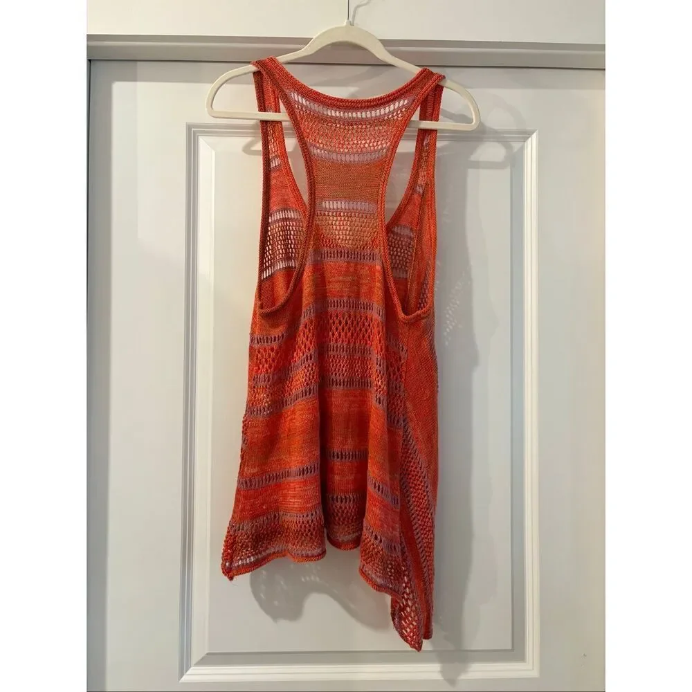 Free People Live Bird Open Weave Knit Boho Tank Top XS